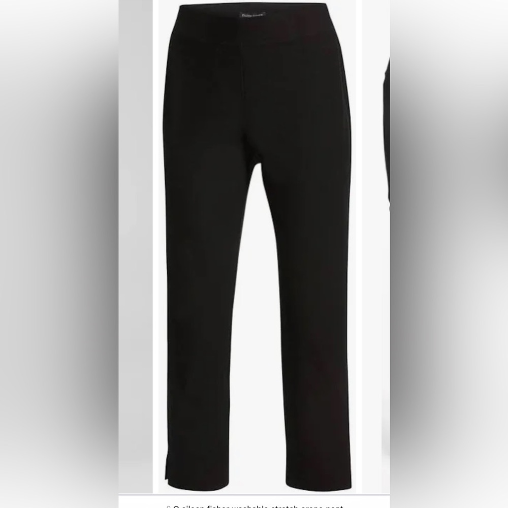 Eileen Fisher Washable stretch crepe pant black color size large
